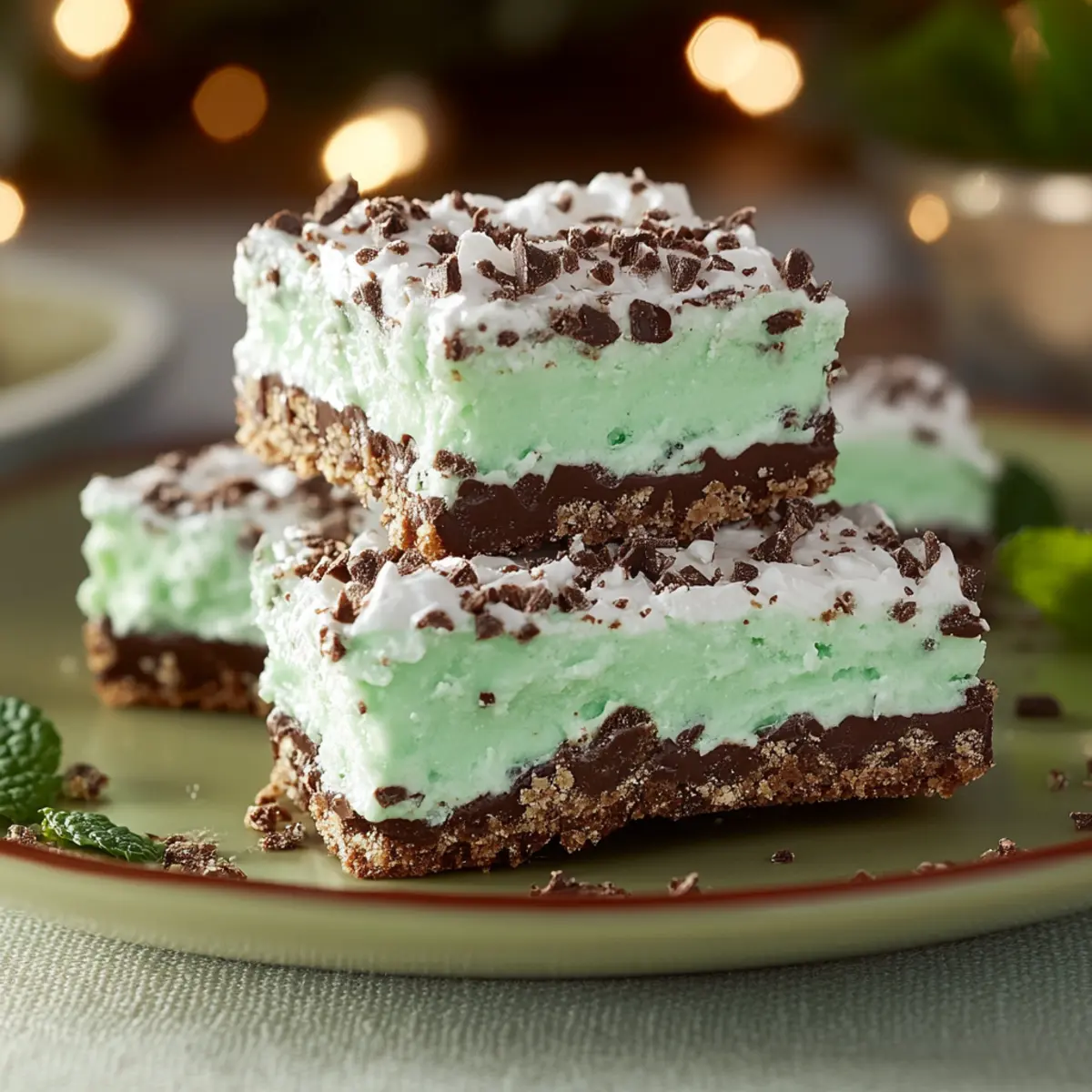 No-Bake Mint Squares : Cool, Creamy & Festively Delicious