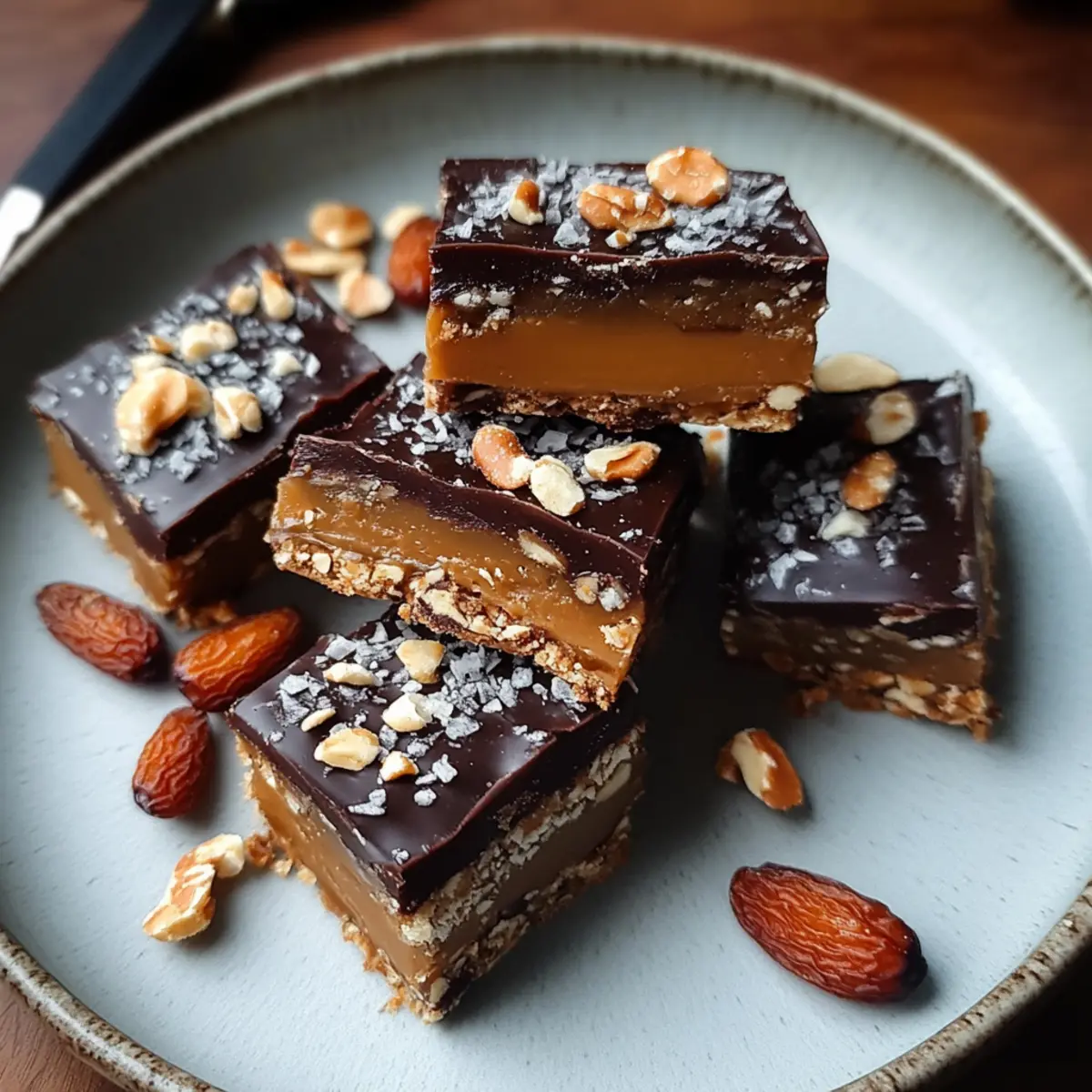 Decadent Vegan Date Snickers Bars