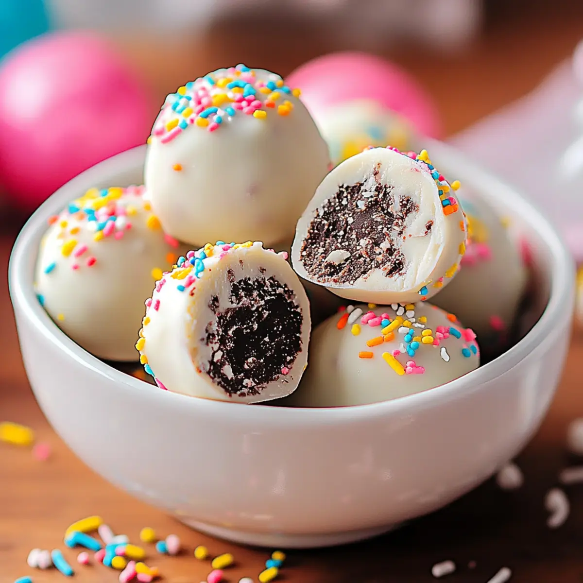 White Chocolate Sprinkle Truffles