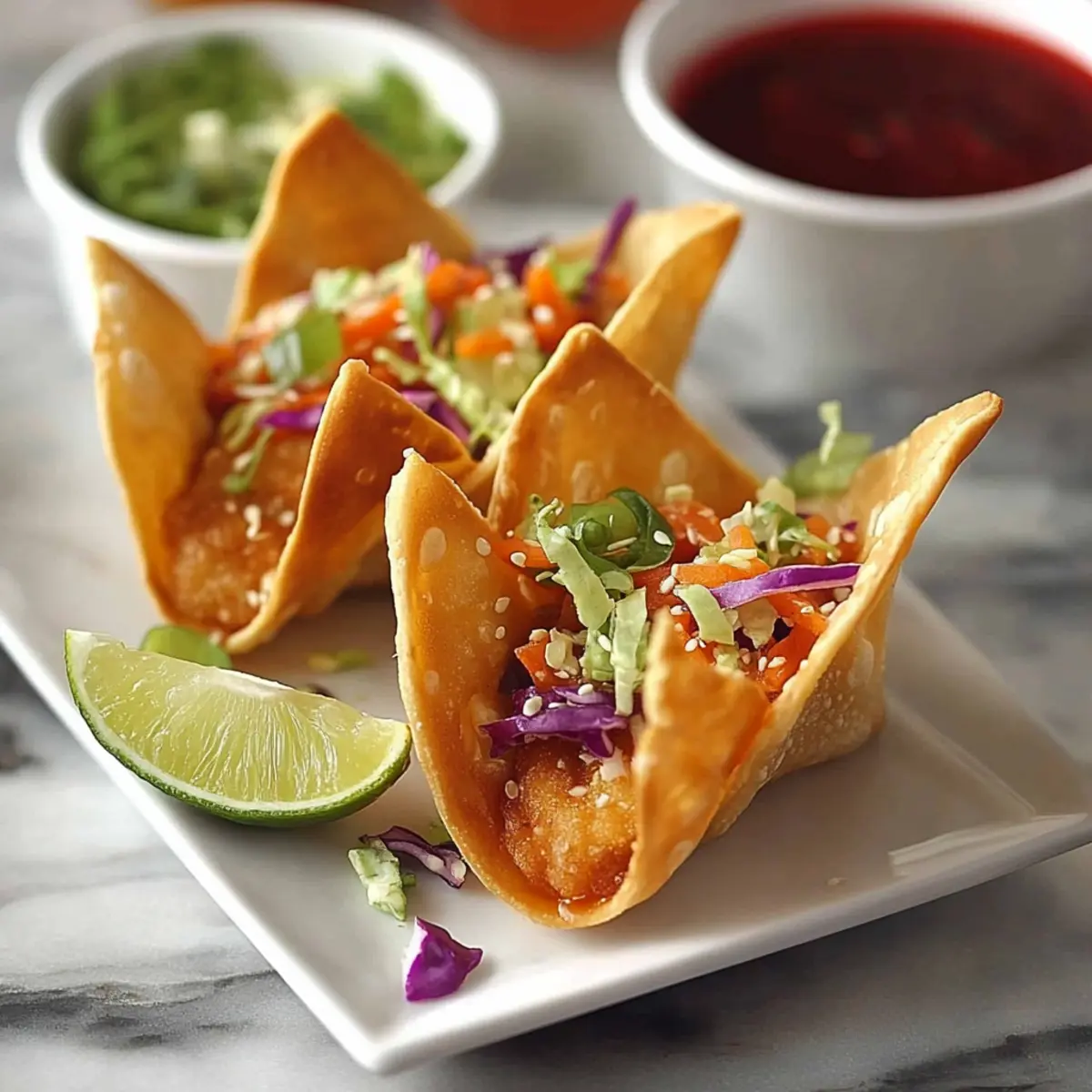 Crispy Chicken Wonton Tacos with Asian Slaw: The Best Crunchy Bite 24
